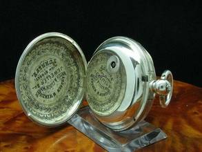 Thumbnail von John Fleckner 925 Silber Open Face Taschenuhr Schlüsselaufzug Durchmesser 52,3mm </h1>