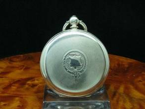 Thumbnail von John Fleckner 925 Silber Open Face Taschenuhr Schlüsselaufzug Durchmesser 52,3mm </h1>