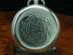 Thumbnail von Russel & Co 925 Silber Open Face Taschenuhr Schlüsselaufzug </h1>