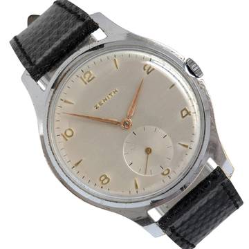  Zenith Classic Oversize silver dial caliber 126 1950's  