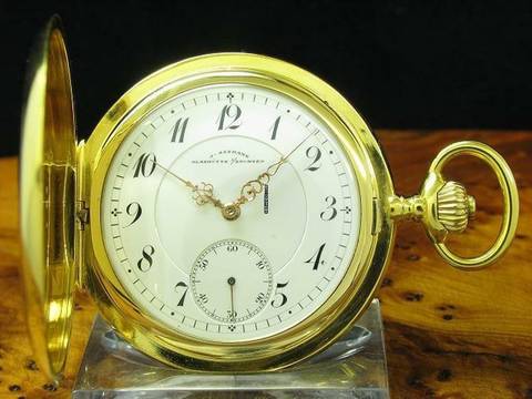  J. Assmann 14kt 585 Gold Savonette Sprungdeckel Taschenuhr </h1> 