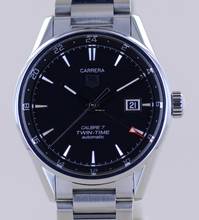  TAG Heuer Carrera Calibre 7 Date Twin-Time Automatic black Dial Klassiker 41mm Cal 7 </h1> 