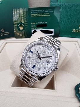  Rolex Day-Date 40 40mm 228349RBR-0036 White gold - Diamond-paved dial Brand New / Unworn Full Set 7-2023 WITH VAT 21% 