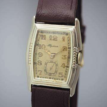  Alpina Unisex Rectangular Vintage Handwound Gold 14K/585 
