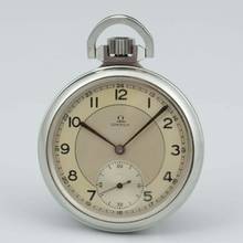 Thumbnail von Omega Classic “Étanche” First Waterproof Stahl Taschenuhr Art Deco 1937 Ref. CK 1064