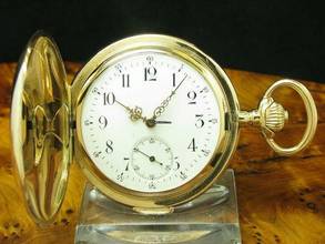 Thumbnail von Nestor Delevaux 14kt 585 Gold Savonette Taschenuhr Viertel-repetition </h1>