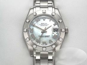 Thumbnail von Rolex Lady-Datejust Pearlmaster 34 81319 2010 Weissgold 750 Perlmutt Diamanten Automatik 18kt White Gold Chronometer </h1>