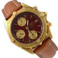Thumbnail von Breitling Chronomat 81950 Burgundy dial yellow gold 18KT 1980’s </h1>