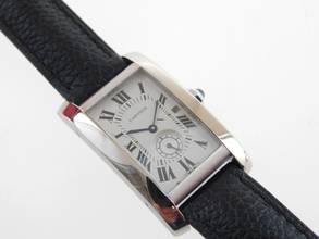 Thumbnail von Cartier Tank Américaine 18 Kt Weißgold Tank Américaine Herrenuhr Full Set plus Voll Revision 2023 </h1>