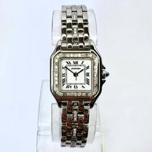 Thumbnail von Cartier Panthère Quartz 23mm Steel 0.55TCW Diamond Watch </h1>