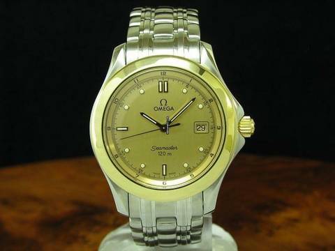  Omega Seamaster 18kt 750 Gold / Edelstahl Herrenuhr Mit Datum / Ref 168.1501 </h1> 