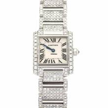 Thumbnail von Cartier Tank Française Quartz 20mm Steel 6.11TCW Full DIAMOND Watch </h1>