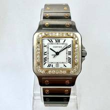 Thumbnail von Cartier Santos Galbée 29mm Quartz 2 Tone 0.85TCW DIAMOND Watch  NEW Model </h1>