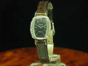 Thumbnail von Omega Genève 18kt 750 Weißgold Handaufzug Damenuhr + Diamant Besatz Kaliber 484 </h1>