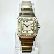 Thumbnail von Cartier Santos Galbée 24mm Quartz Steel 0.69TCW Watch NEW Model </h1>