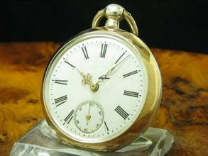 Thumbnail von Manufacture D' Horlogerie Lion 800 Silber Open Face Taschenuhr Schlüsselaufzug </h1>