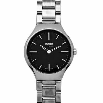  Rado True Thinline R27956152 - True Quartz Black Dial Ceramic Ladies Watch </h1> 
