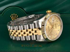 Thumbnail von Rolex Datejust 36 16233 Gold Jubilee Dial With Diamonds - Full Set 36mm