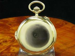Thumbnail von 14kt 585 Gold Savonette Taschenuhr Chronograph Viertel-repetition </h1>