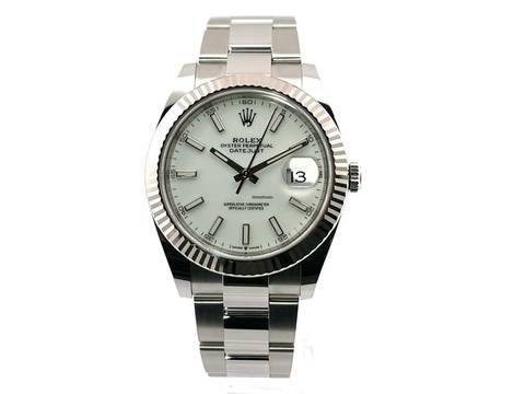  Rolex Datejust 41 Edelstahl Weißgold 126334 Weiß Index </h1> 