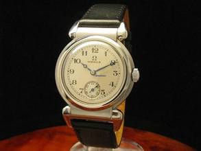 Omega Kuhhorn Edelstahl Handaufzug Herrenuhr Von Ca. 1935 / Kaliber 26.5s0b T2 </h1> 