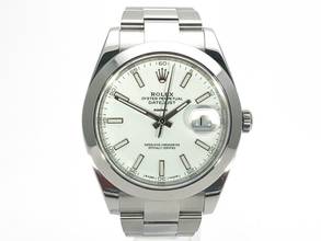  Rolex Datejust 41 Ref. 126300 Edelstahl Weiß Index Oyster-Band  