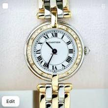 Thumbnail von Cartier Panthère VENDOME 24mm Quartz 3 Row Gold 0.30TCW Diamond Watch </h1>