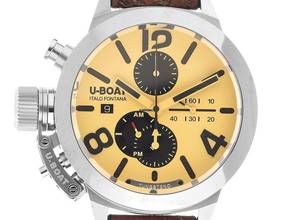 Thumbnail von U-Boat Classico Tungsteno Stahl Automatik Chronograph Armband Leder 45mm Ref.9568 Box&Pap. Full Set Neu