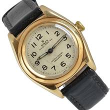 Thumbnail von Rolex Oyster Perpetual 3131 BubbleBack Ivory radium dial yellow gold 14KT 1948's </h1>