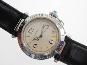 Thumbnail von Cartier Pasha Automatik 38 mm Herrenuhr mit Lederband im Top Zustand mit original Faltschließe </h1>