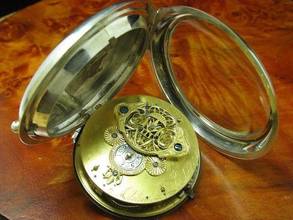 Thumbnail von Antike Adelind London Spindeltaschenuhr 925 Silber Mit Schnecke & Kette Um 1835 </h1>