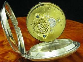 Thumbnail von Antike Adelind London Spindeltaschenuhr 925 Silber Mit Schnecke & Kette Um 1835 </h1>