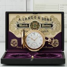 Thumbnail von A. Lange & Söhne Grosse Lange 1 18k Gold Große Schwere Louis XV Taschenuhr zertifikat Box Sternwarte Geprüft 1900 </h1>