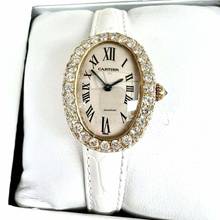 Thumbnail von Cartier Baignoire Quartz 18K Yellow Gold 23mm 3.2TCW Diamond Watch </h1>
