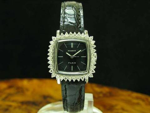  Dugena Flair 14kt 585 Weißgold Handaufzug Damenuhr / Kaliber Dugena 2131 </h1> 