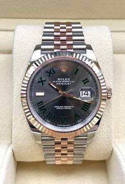  Rolex Datejust 41 WIMBLEDON Dial mint condition 2022 Steel/Rose Full Set BOX&PAPERS 