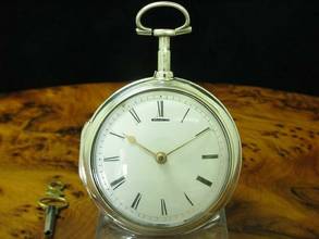  James Lamb 925 Silber Open Face Spindeltaschenuhr Mit Schnecke & Kette </h1> 