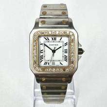 Thumbnail von Cartier Santos Galbée 29mm Quartz 2 Tone 0.85TCW Diamond Watch </h1>