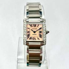 Thumbnail von Cartier Tank Française Quartz 20mm Steel 0.80TCW DIAMOND Watch </h1>
