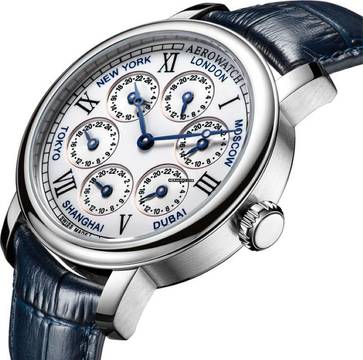  Aerowatch Renaissance 7 Time Zones optional auch in schwarz 