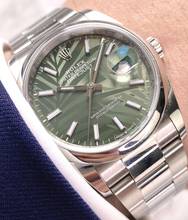 Thumbnail von Rolex Datejust 36 36mm Steel Palm Leaf Dial Green Grün Automatic Automatik Full Set 126200 126200