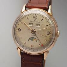 Thumbnail von Breitling Triple Calendar Moon Vintage RoseGold 18k/750 Rare </h1>
