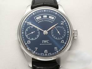 Thumbnail von IWC Portugieser Annual Calendar Jahreskalender Iw5035 2015 Edelstahl Automatik Annual Calendar Steel Blue Dial </h1>