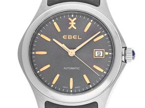 Thumbnail von Ebel Classic Wave Stahl Automatik Armband Leder 40mm Ref.03.3.14.1041 Box&Pap. Full Set Ungetragen