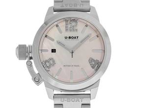 Thumbnail von U-Boat Classico Lady Pink Stahl Diamanten Perlmutt Quarz Armband Stahl Ref.8898 Box&Pap. Full Set Neu