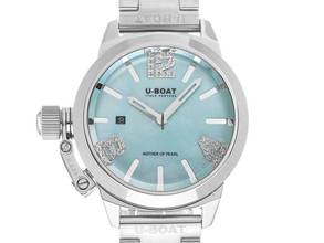  U-Boat Classico Lady Aquamarine Diamanten Perlmutt Ref.8900 Full Set Neu 