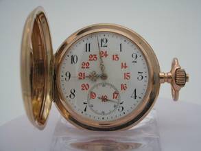  Union Glocke Savonette Taschenuhr 14kt Rotgold </h1> 