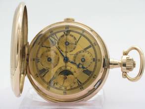  18kt Savonette Chronograph mit 5-Minuten Repetition und Kalender </h1> 