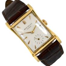 Thumbnail von Patek Philippe Hour Glass 2456 roof tile silver dial gold 18KT with Extract Patek 1950’s