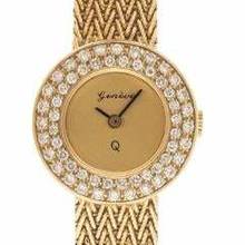 Thumbnail von Cocktailuhr 14kt Gelbgold Diamanten Quarz 29g